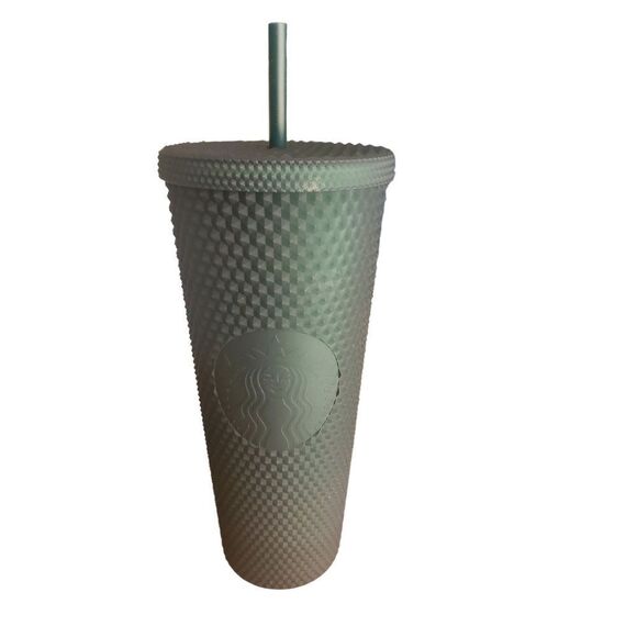 Starbucks New 2022 Winter Matte Dark Green Studded Cold Cup Tumbler 24oz - Picture 1 of 5